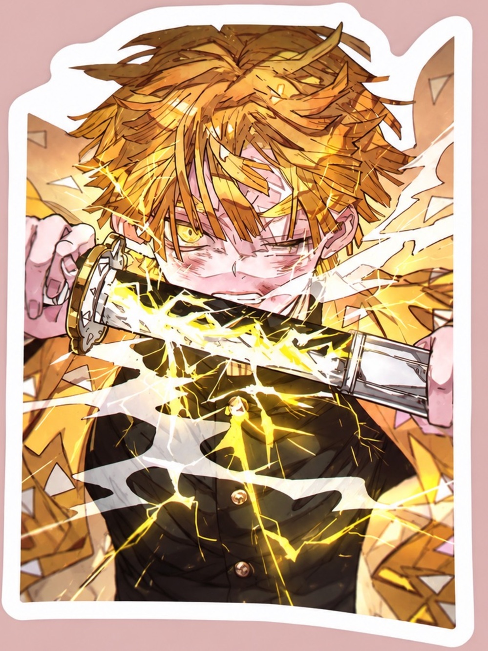 Zenitsu Agatsuma Thunder Breathing | Demon Slayer Anime Sticker | 5/$10